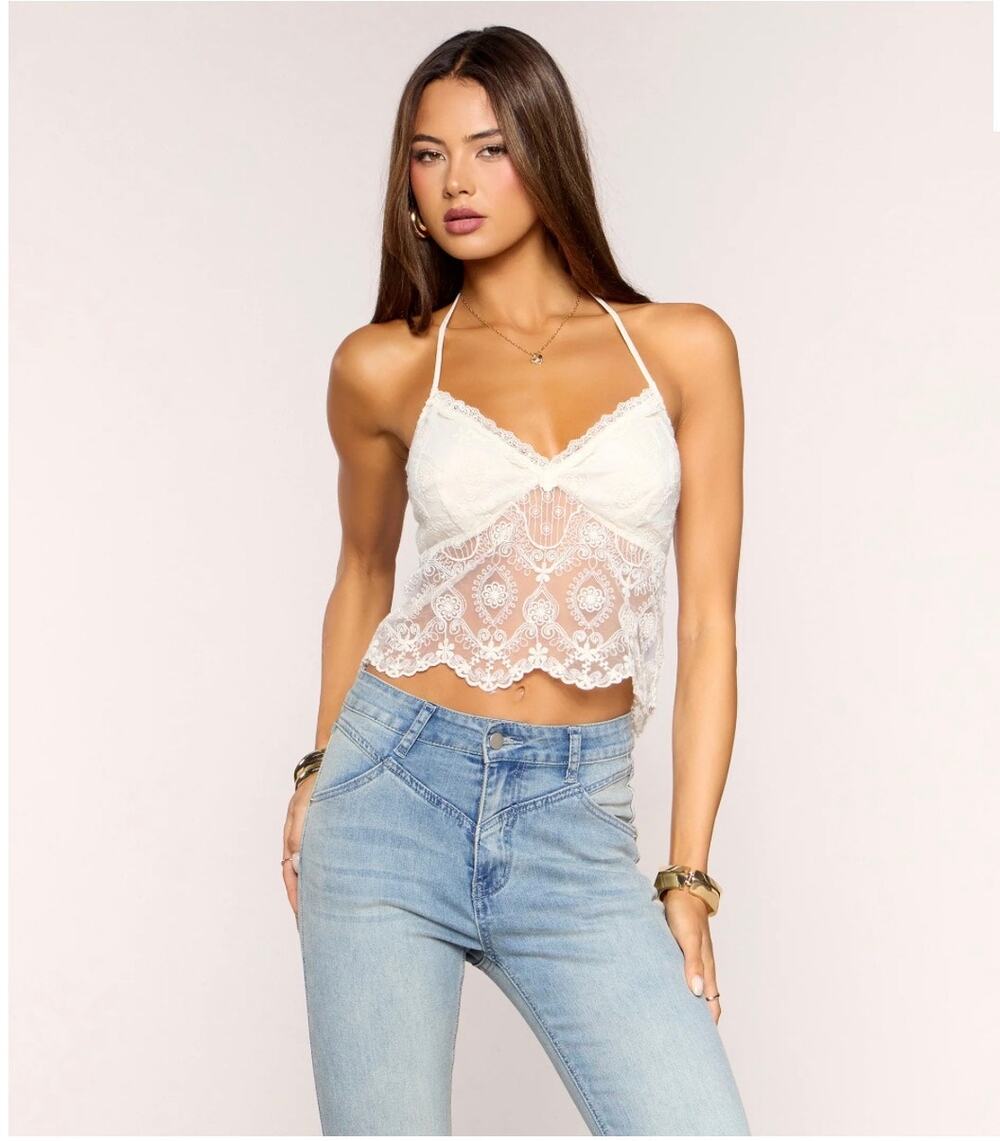 Windsor Too Cute To Cancel Floral Lace Crop Top Size Medium